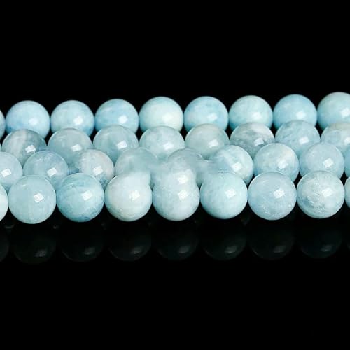 Natürlicher blauer Aquamarin-Stein, rund, lose Abstandshalter, glatte Perlen, Meerwasser-Edelstein zur Schmuckherstellung, 4, 6, 8, 10 mm, DIY-Zubehör, 7A Aquamarin, 7–8 mm, ca. 46 Stück Natürlicher blauer Aquamarin-Stein, rund, lose Abstandshalter, glatte Perlen, Meerwasser-Edelstein zur Schmuckherstellung, 4, 6, 8, 10 mm, DIY-Zubehör, 7A Aquamarin, 7–8 mm, ca. 46 Stück von VIEPGJ