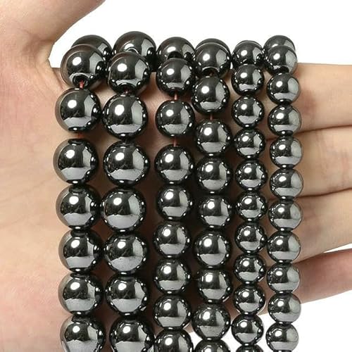 Natürlicher runder Stein, 4 6 8 10 12 mm, Tigerauge, Kristalle, Lava, Türkis, Jade, lose Perlen zur Schmuckherstellung, DIY-Armband, Handarbeit, Hämatit, 8 mm, ca. 45 Perlen Natürlicher runder Stein, 4 6 8 10 12 mm, Tigerauge, Kristalle, Lava, Türkis, Jade, lose Perlen zur Schmuckherstellung, DIY-Armband, Handarbeit, Hämatit, 8 mm, ca. 45 Perlen von VIEPGJ