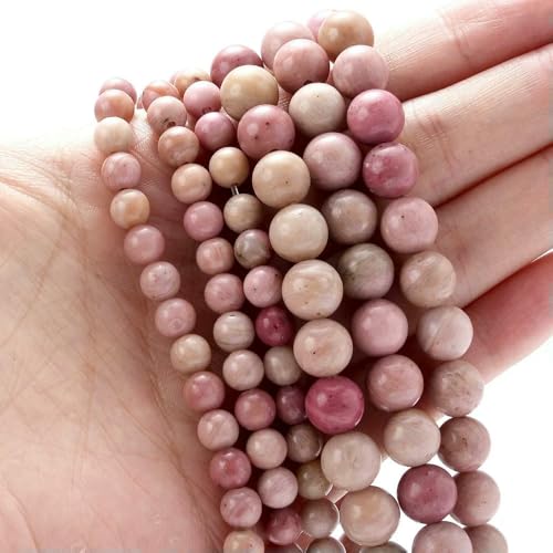 Natürlicher runder Stein, 4 6 8 10 12 mm, Tigerauge, Kristalle, Lava, Türkis, Jade, lose Perlen zur Schmuckherstellung, DIY-Armband, Handarbeit, Rhodochrosit, ca. 10 mm, 35 Perlen Natürlicher runder Stein, 4 6 8 10 12 mm, Tigerauge, Kristalle, Lava, Türkis, Jade, lose Perlen zur Schmuckherstellung, DIY-Armband, Handarbeit, Rhodochrosit, ca. 10 mm, 35 Perlen von VIEPGJ