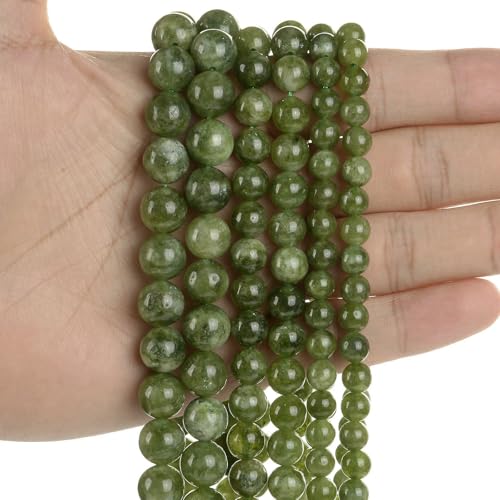 Natural Stone Beads Blue Aquamarine Agate Tiger Eye Quartz Jades Loose Beads For Jewelry Making 4/6/8/10/12mm DIY Bracelets-Canadian Jade-10mm about 38pcs von VIEPGJ
