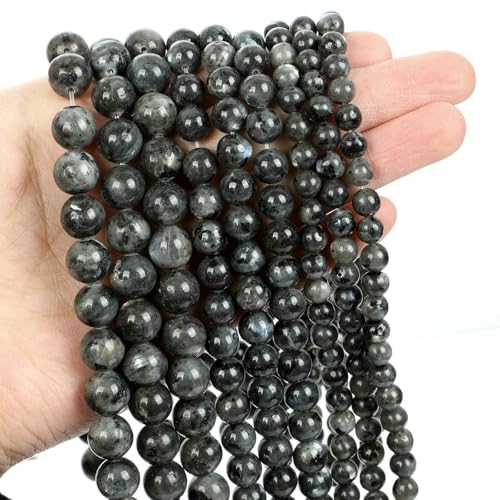 Natural Stone Beads Blue Aquamarine Agate Tiger Eye Quartz Jades Loose Beads For Jewelry Making 4/6/8/10/12mm DIY Bracelets-Labradorite-12mm about 29pcs von VIEPGJ