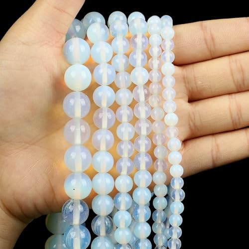 Natural Stone Beads Blue Aquamarine Agate Tiger Eye Quartz Jades Loose Beads For Jewelry Making 4/6/8/10/12mm DIY Bracelets-Synthetic Opal-12mm about 29pcs von VIEPGJ