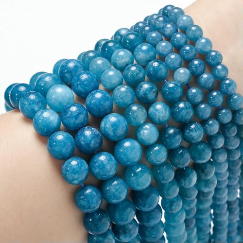 Natural Stone Beads Blue Tiger Eye Agate Turquoise Rose Quartz lapis Jade Round Loose Beads for Jewelry Making DIY Bracelet-Apatite jade-8mm about 45 pcs von VIEPGJ