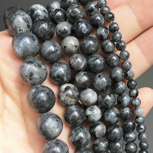 Natural Stone Multicolor Tiger Eye Round Loose Beads For Jewelry Making 4 6 8 10 12 14.0mm DIY Bracelet Accessories 15'' Strands-Black Labradorite-14.0mm (approx von VIEPGJ