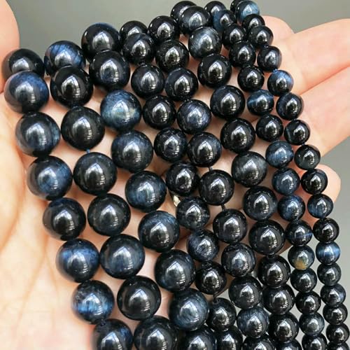 Natural Stone Multicolor Tiger Eye Round Loose Beads For Jewelry Making 4 6 8 10 12 14.0mm DIY Bracelet Accessories 15'' Strands-Blue Black-14.0mm (approx 20pcs) von VIEPGJ