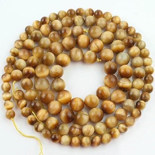 Natural Stone Multicolor Tiger Eye Round Loose Beads For Jewelry Making 4 6 8 10 12 14.0mm DIY Bracelet Accessories 15'' Strands-Gold-14.0mm (approx 20pcs) von VIEPGJ