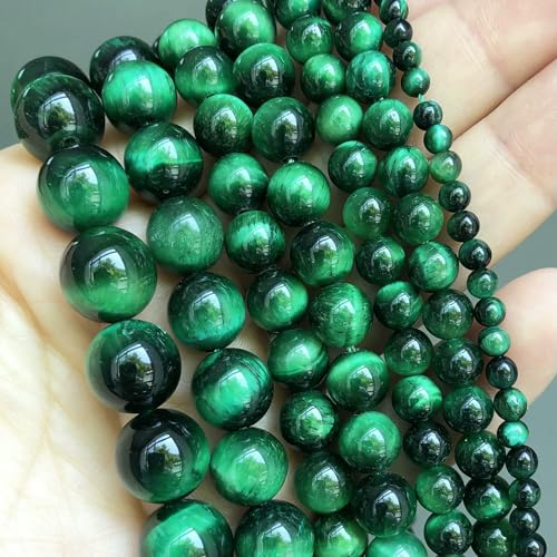 Natural Stone Multicolor Tiger Eye Round Loose Beads For Jewelry Making 4 6 8 10 12 14.0mm DIY Bracelet Accessories 15'' Strands-Green-12mm (approx 28pcs) von VIEPGJ