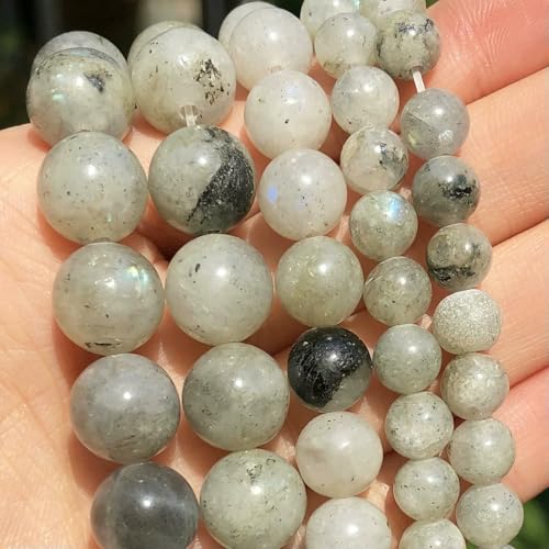 Natural Stone Multicolor Tiger Eye Round Loose Beads For Jewelry Making 4 6 8 10 12 14.0mm DIY Bracelet Accessories 15'' Strands-Grey Labradorite-14.0mm (approx von VIEPGJ