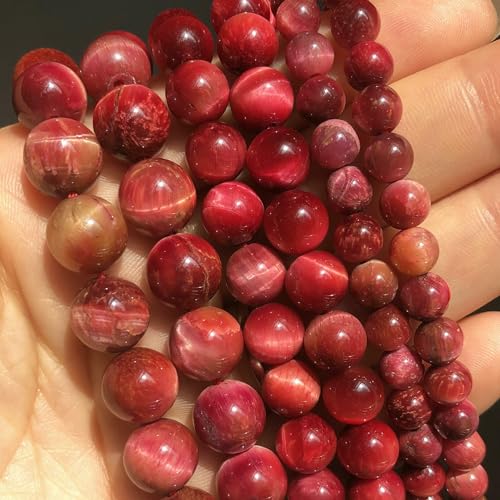 Natural Stone Multicolor Tiger Eye Round Loose Beads For Jewelry Making 4 6 8 10 12 14.0mm DIY Bracelet Accessories 15'' Strands-Peach-10mm (approx 36pcs) von VIEPGJ