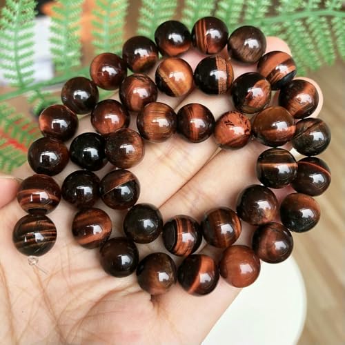 Natural Stone Multicolor Tiger Eye Round Loose Beads For Jewelry Making 4 6 8 10 12 14.0mm DIY Bracelet Accessories 15'' Strands-Red-12mm (approx 28pcs) von VIEPGJ