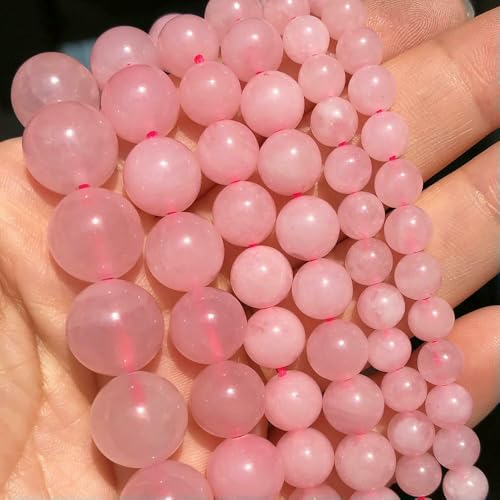 Natural Stone Multicolor Tiger Eye Round Loose Beads For Jewelry Making 4 6 8 10 12 14.0mm DIY Bracelet Accessories 15'' Strands-Rose Quartz-12mm (approx 28pcs) von VIEPGJ