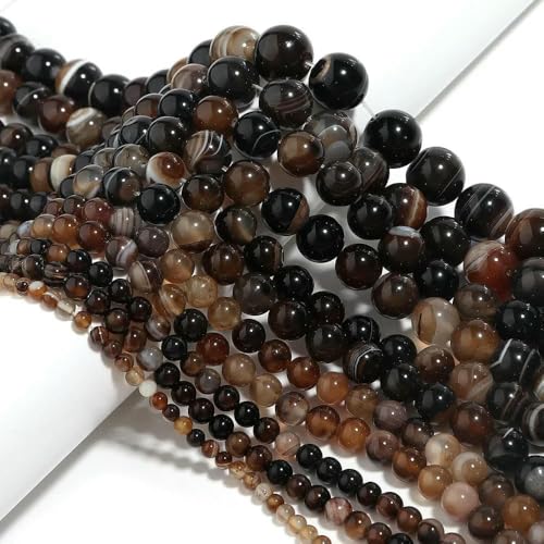 Naturstein, 4, 6, 8, 10, 12 mm, rund, Tigerauge, Amethyst, Achat, Jade, Stein, Abstandshalter, Perle für Schmuckherstellung, DIY-Armband, Handarbeiten, Dunkelbrauner Achat, 4,0 mm, ca. 95 Stück Naturstein, 4, 6, 8, 10, 12 mm, rund, Tigerauge, Amethyst, Achat, Jade, Stein, Abstandshalter, Perle für Schmuckherstellung, DIY-Armband, Handarbeiten, Dunkelbrauner Achat, 4,0 mm, ca. 95 Stück von VIEPGJ