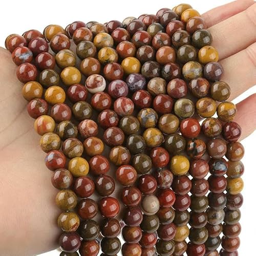 Naturstein, 4 6 8 10 12 mm, rund, Tigerauge, Amethyst, Achat, Jade, Stein, Abstandshalter, Perle für Schmuckherstellung, DIY-Armband, Handarbeiten, Achat der Streitenden Reiche, 12 mm, ca. 32 Stü Naturstein, 4 6 8 10 12 mm, rund, Tigerauge, Amethyst, Achat, Jade, Stein, Abstandshalter, Perle für Schmuckherstellung, DIY-Armband, Handarbeiten, Achat der Streitenden Reiche, 12 mm, ca. 32 Stü von VIEPGJ