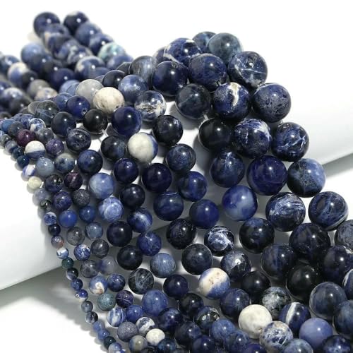 Naturstein, 4 6 8 10 12 mm, rund, Tigerauge, Amethyst, Achat, Jade, Stein, Abstandshalter, Perle für Schmuckherstellung, DIY-Armband, Handarbeiten, blauer Adernstein, 12 mm, ca. 32 Stück Naturstein, 4 6 8 10 12 mm, rund, Tigerauge, Amethyst, Achat, Jade, Stein, Abstandshalter, Perle für Schmuckherstellung, DIY-Armband, Handarbeiten, blauer Adernstein, 12 mm, ca. 32 Stück von VIEPGJ