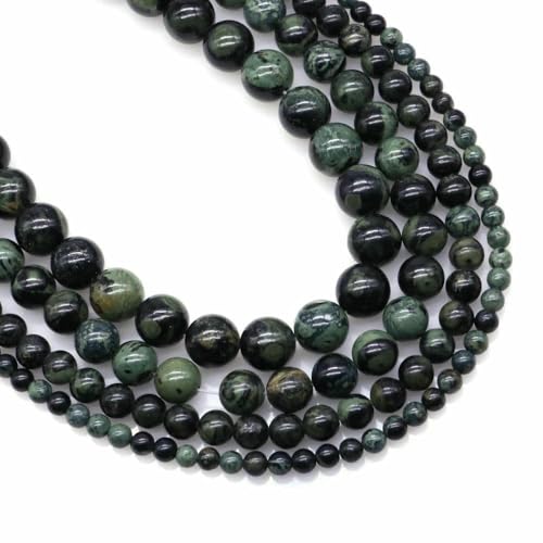 Naturstein, Fluorit, Tigerauge, Heilkristall zur Schmuckherstellung, Edelstein, lose Perlen, DIY-Armband, Halskettenzubehör, 4, 6, 8, 10 mm, Kambaba-Jaspis, 10 mm (36 bis 37 Stück) von VIEPGJ