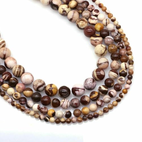 Naturstein, Fluorit, Tigerauge, Heilkristall zur Schmuckherstellung, Edelstein, lose Perlen, DIY-Armband, Halskettenzubehör, 4, 6, 8, 10 mm, Nguni-Jaspis, 10 mm (36 bis 37 Stück) von VIEPGJ