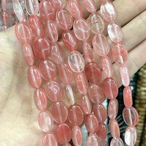 Naturstein, ovale Form, Achate, Jade, Tigerauge, Quarz, lose Abstandsperlen für die Schmuckherstellung, DIY-Armband, Halskettenzubehör, Wassermelonenrot, 10 x 14,0 mm, ca. 14 Stück Naturstein, ovale Form, Achate, Jade, Tigerauge, Quarz, lose Abstandsperlen für die Schmuckherstellung, DIY-Armband, Halskettenzubehör, Wassermelonenrot, 10 x 14,0 mm, ca. 14 Stück von VIEPGJ