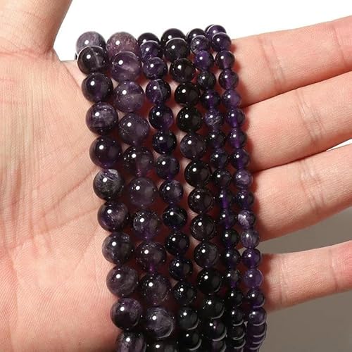 Naturstein 4 6 8 10 12 mm rund Tigerauge Amethyst Achat Jade Stein Abstandshalter Perle für Schmuckherstellung DIY Armband Handarbeit-Amethyst-12 mm ca. 32 Stück Naturstein 4 6 8 10 12 mm rund Tigerauge Amethyst Achat Jade Stein Abstandshalter Perle für Schmuckherstellung DIY Armband Handarbeit-Amethyst-12 mm ca. 32 Stück von VIEPGJ