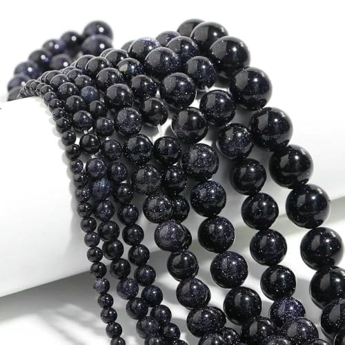 Naturstein 4 6 8 10 12 mm rund Tigerauge Amethyst Achat Jade Stein Abstandshalter Perle für Schmuckherstellung DIY Armband Handarbeit-Blauer Sandstein-10 mm ca. 35 Stück Naturstein 4 6 8 10 12 mm rund Tigerauge Amethyst Achat Jade Stein Abstandshalter Perle für Schmuckherstellung DIY Armband Handarbeit-Blauer Sandstein-10 mm ca. 35 Stück von VIEPGJ