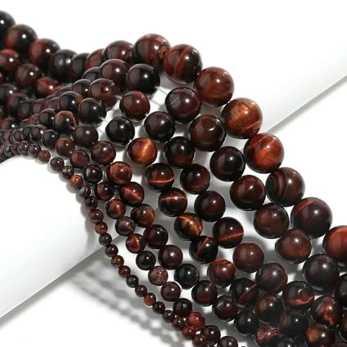 Naturstein 4 6 8 10 12 mm rund Tigerauge Amethyst Achat Jade Stein Abstandshalter Perle für Schmuckherstellung DIY Armband Handarbeit-Rotes Tigerauge-12 mm ca. 32 Stück Naturstein 4 6 8 10 12 mm rund Tigerauge Amethyst Achat Jade Stein Abstandshalter Perle für Schmuckherstellung DIY Armband Handarbeit-Rotes Tigerauge-12 mm ca. 32 Stück von VIEPGJ