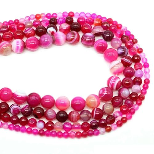 Naturstein-Aquamarin-Amethyst-Perlen, rund, lose Abstandshalter, Kristall-Edelsteine, für Schmuckherstellung, DIY-Armband, Halskette, 4/6/8/10 mm, rosa gestreifter Achat, 8 mm, 45–48 Stü Naturstein-Aquamarin-Amethyst-Perlen, rund, lose Abstandshalter, Kristall-Edelsteine, für Schmuckherstellung, DIY-Armband, Halskette, 4/6/8/10 mm, rosa gestreifter Achat, 8 mm, 45–48 Stü von VIEPGJ