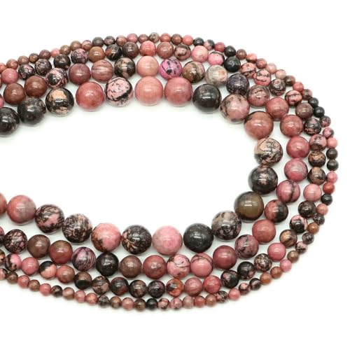 Naturstein-Aquamarin-Amethyst-Perlen, rund, lose Abstandshalter, Kristall-Edelsteinperlen für die Schmuckherstellung, DIY-Armband, Halskette, 4/6/8/10 mm, Rosa/Schwarz, Rhodonit, 4,0 mm, Naturstein-Aquamarin-Amethyst-Perlen, rund, lose Abstandshalter, Kristall-Edelsteinperlen für die Schmuckherstellung, DIY-Armband, Halskette, 4/6/8/10 mm, Rosa/Schwarz, Rhodonit, 4,0 mm, von VIEPGJ