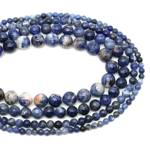 Naturstein-Aquamarin-Amethyst-Perlen, rund, lose Abstandshalter, Kristall-Edelsteinperlen zur Schmuckherstellung, DIY-Armband, Halskette, 4/6/8/10 mm, blauer Sodalith, 6 mm, 56–65 Stück Naturstein-Aquamarin-Amethyst-Perlen, rund, lose Abstandshalter, Kristall-Edelsteinperlen zur Schmuckherstellung, DIY-Armband, Halskette, 4/6/8/10 mm, blauer Sodalith, 6 mm, 56–65 Stück von VIEPGJ