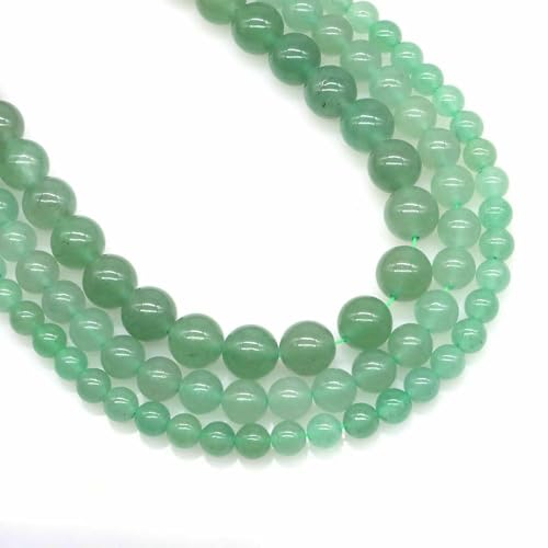 Naturstein Fluorit Tigerauge Heilkristall für Schmuckherstellung Edelstein Lose Perlen DIY Armband Halskette Zubehör 4 6 8 10 mm-Grüner Aventurin-8 mm (45 bis 46 Stück) von VIEPGJ