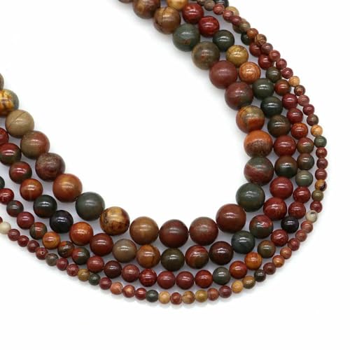 Naturstein Fluorit Tigerauge Heilkristall für Schmuckherstellung Edelstein Lose Perlen DIY Armband Halskette Zubehör 4 6 8 10 mm-Rot Türkis-6 mm (59 bis 61 Stück) von VIEPGJ