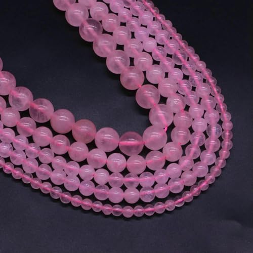 Naturstein Fluorit Tigerauge Heilkristall zur Schmuckherstellung Edelstein Lose Perlen DIY Armband Halskette Zubehör 4 6 8 10 mm-Rosenquarz-4,0 mm (88 bis 91 Stück) von VIEPGJ