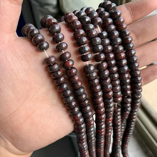 Naturstein-Rondelle-Perlen, Jaspis, Jade, Abstandshalter, runde, flache Perle, DIY-Armband, Halskette, Ohrringe, Zubehör, Größe 5 x 8 mm, 30 Rutil, 5 x 8 mm, 68 bis 70 Stück von VIEPGJ