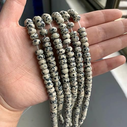 Naturstein Rondelle Perlen Jaspers Jade Spacer Runde flache Perle DIY Armband Halskette Ohrringe Accessori Größe 5 * 8MM-32-5x8mm 68 bis 70 Stück von VIEPGJ