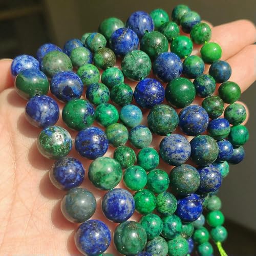 Natursteine, grüner Achat, Jade, Jaspis, Tigerauge, Perlen, rund, lose Schmuckperlen zur Herstellung von Armbändern, DIY-Zubehör, 38,1 cm, Lapislazuli, ca. 12 mm, 30 Stück Natursteine, grüner Achat, Jade, Jaspis, Tigerauge, Perlen, rund, lose Schmuckperlen zur Herstellung von Armbändern, DIY-Zubehör, 38,1 cm, Lapislazuli, ca. 12 mm, 30 Stück von VIEPGJ