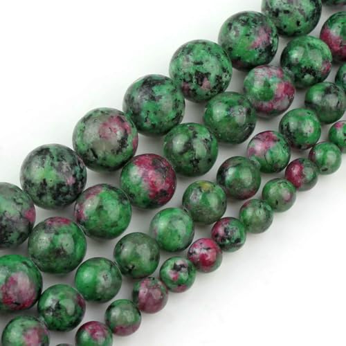 Natursteine, grüner Achat, Jade, Jaspis, Tigerauge, Perlen, rund, lose Schmuckperlen zur Herstellung von Armbändern, DIY-Zubehör, 38,1 cm, Rubin-Smaragd, 4,0 mm, ca. 91 Stück Natursteine, grüner Achat, Jade, Jaspis, Tigerauge, Perlen, rund, lose Schmuckperlen zur Herstellung von Armbändern, DIY-Zubehör, 38,1 cm, Rubin-Smaragd, 4,0 mm, ca. 91 Stück von VIEPGJ