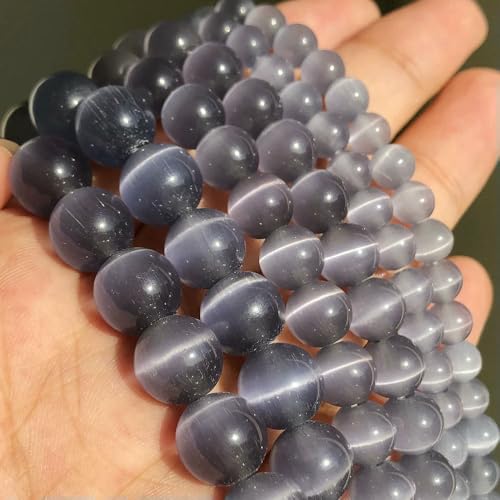Natursteine, lila Tigerauge, Kristall, Amethyste, Howlith, Jade, runde, lose Taillen-Charm-Perlen für die Schmuckherstellung, DIY-Armband, Katzenauge, ca. 8 mm, 46 Stück Natursteine, lila Tigerauge, Kristall, Amethyste, Howlith, Jade, runde, lose Taillen-Charm-Perlen für die Schmuckherstellung, DIY-Armband, Katzenauge, ca. 8 mm, 46 Stück von VIEPGJ
