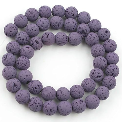 Natursteine, lila Tigerauge, Kristall, Amethyste, Howlith, Jade, runde, lose Taillen-Charm-Perlen für die Schmuckherstellung, DIY-Armband, Lava, 01–10 mm, ca. 36 Stück Natursteine, lila Tigerauge, Kristall, Amethyste, Howlith, Jade, runde, lose Taillen-Charm-Perlen für die Schmuckherstellung, DIY-Armband, Lava, 01–10 mm, ca. 36 Stück von VIEPGJ