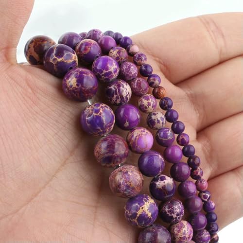 Natursteine, lila Tigerauge, Kristall, Amethyste, Howlith, Jade, runde, lose Taillen-Charm-Perlen für die Schmuckherstellung, DIY-Armband, Meeressediment, ca. 12 mm, 30 Stück Natursteine, lila Tigerauge, Kristall, Amethyste, Howlith, Jade, runde, lose Taillen-Charm-Perlen für die Schmuckherstellung, DIY-Armband, Meeressediment, ca. 12 mm, 30 Stück von VIEPGJ
