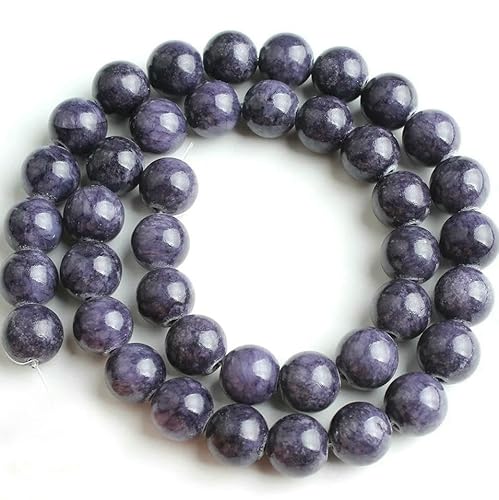 Natursteine, lila Tigerauge, Kristall, Amethyste, Howlith, Jade, runde, lose Taillen-Charm-Perlen für die Schmuckherstellung, DIY-Armband, lila Jade, ca. 6 mm, 61 Stück Natursteine, lila Tigerauge, Kristall, Amethyste, Howlith, Jade, runde, lose Taillen-Charm-Perlen für die Schmuckherstellung, DIY-Armband, lila Jade, ca. 6 mm, 61 Stück von VIEPGJ