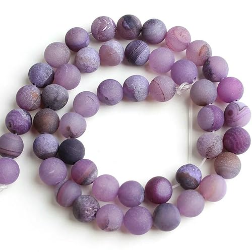 Natursteine, lila Tigerauge, Kristall, Amethyste, Howlith, Jade, runde, lose Taillen-Charm-Perlen für die Schmuckherstellung, DIY-Armband, matt gestreifter Achat, ca. 6 mm, 61 Stück Natursteine, lila Tigerauge, Kristall, Amethyste, Howlith, Jade, runde, lose Taillen-Charm-Perlen für die Schmuckherstellung, DIY-Armband, matt gestreifter Achat, ca. 6 mm, 61 Stück von VIEPGJ