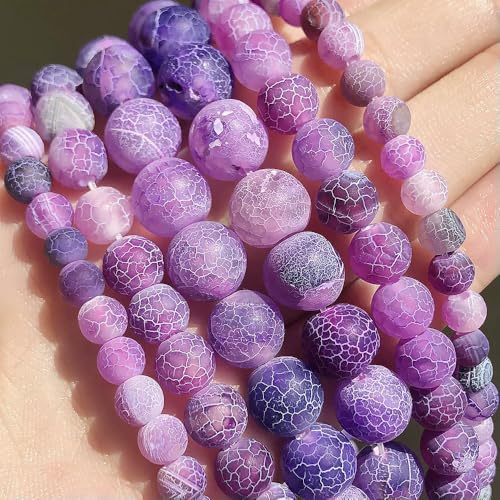 Natursteine, lila Tigerauge, Kristall, Amethyste, Howlith, Jade, runde, lose Taillen-Charm-Perlen für die Schmuckherstellung, DIY-Armband, mattierter Achat, ca. 12 mm, 30 Stück Natursteine, lila Tigerauge, Kristall, Amethyste, Howlith, Jade, runde, lose Taillen-Charm-Perlen für die Schmuckherstellung, DIY-Armband, mattierter Achat, ca. 12 mm, 30 Stück von VIEPGJ