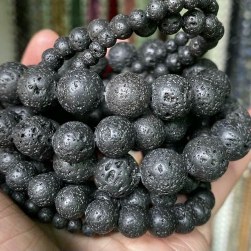 Natursteinperlen, 4, 6, 8, 10 mm, Tigerauge, Lava, Amazonit, Türkis, Achat, Jaspis, Perlen zur Schmuckherstellung, DIY-Armband, Halskette, Lavastein, 8 mm, 45 bis 46 Stück Natursteinperlen, 4, 6, 8, 10 mm, Tigerauge, Lava, Amazonit, Türkis, Achat, Jaspis, Perlen zur Schmuckherstellung, DIY-Armband, Halskette, Lavastein, 8 mm, 45 bis 46 Stück von VIEPGJ