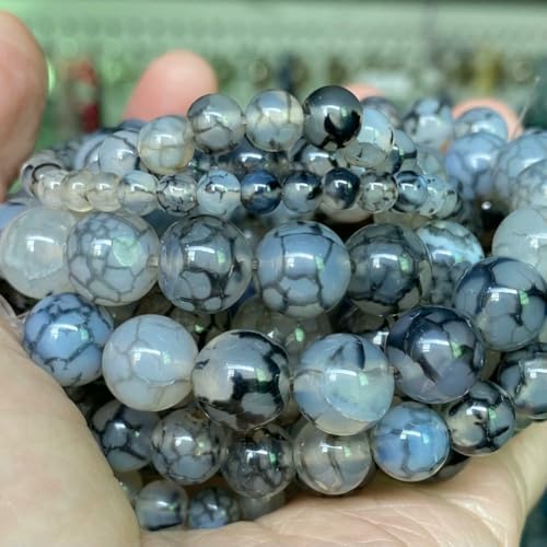 Natursteinperlen, 4, 6, 8, 10 mm, Tigerauge, Lava, Amazonit, Türkis, Achat, Jaspis, Perlen zur Schmuckherstellung, DIY-Armband, Halskette – Schwarzer rissiger Achat – 4,0 mm, 88 bis 91 Stück Natursteinperlen, 4, 6, 8, 10 mm, Tigerauge, Lava, Amazonit, Türkis, Achat, Jaspis, Perlen zur Schmuckherstellung, DIY-Armband, Halskette – Schwarzer rissiger Achat – 4,0 mm, 88 bis 91 Stück von VIEPGJ