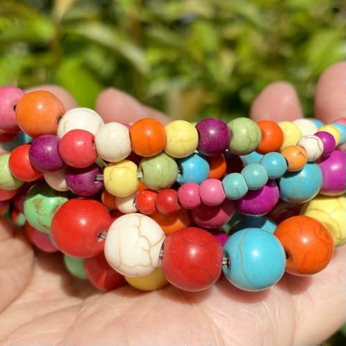 Natursteinperlen, 4, 6, 8, 10 mm, Tigerauge, Lava, Amazonit, Türkis, Achat, Jaspis, Perlen zur Schmuckherstellung, DIY-Armband, Halskette – bunte Türkise – 6 mm, 59 bis 61 Stück Natursteinperlen, 4, 6, 8, 10 mm, Tigerauge, Lava, Amazonit, Türkis, Achat, Jaspis, Perlen zur Schmuckherstellung, DIY-Armband, Halskette – bunte Türkise – 6 mm, 59 bis 61 Stück von VIEPGJ