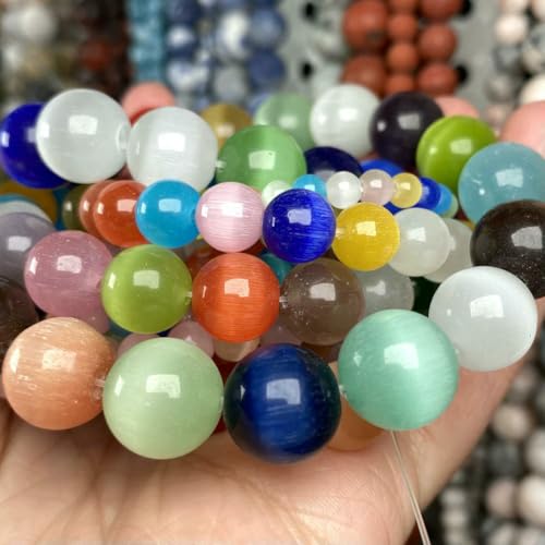 Natursteinperlen, 4, 6, 8, 10 mm, Tigerauge, Lava, Amazonit, Türkis, Achat, Jaspis, Perlen zur Schmuckherstellung, DIY-Armband, Halskette – mehrfarbiges Katzenauge – 4,0 mm, 88 bis 91 Stück Natursteinperlen, 4, 6, 8, 10 mm, Tigerauge, Lava, Amazonit, Türkis, Achat, Jaspis, Perlen zur Schmuckherstellung, DIY-Armband, Halskette – mehrfarbiges Katzenauge – 4,0 mm, 88 bis 91 Stück von VIEPGJ