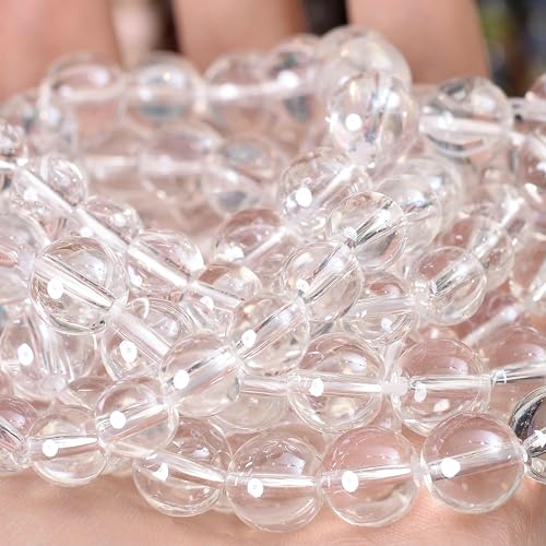 Natursteinperlen, Lava-Jaspis, Tigerauge, Quarz-Achat, runde lose Perlen zur Schmuckherstellung, DIY-Armbandzubehör, 4–12 mm, Glas, 6 mm, ca. 61 Perlen von VIEPGJ