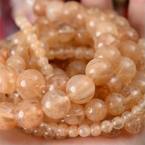 Natursteinperlen, Lava-Jaspis, Tigerauge, Quarz-Achat, runde lose Perlen zur Schmuckherstellung, DIY-Armbandzubehör, 4–12 mm, Kristall, 6 mm, ca. 61 Perlen von VIEPGJ