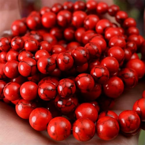 Natursteinperlen, Lava-Jaspis, Tigerauge, Quarz-Achat, runde lose Perlen zur Schmuckherstellung, DIY-Armbandzubehör, 4–12 mm, roter Howlith, 8 mm, ca. 45 Perlen Natursteinperlen, Lava-Jaspis, Tigerauge, Quarz-Achat, runde lose Perlen zur Schmuckherstellung, DIY-Armbandzubehör, 4–12 mm, roter Howlith, 8 mm, ca. 45 Perlen von VIEPGJ