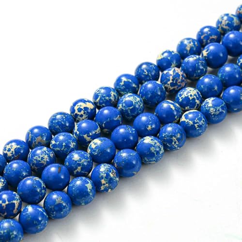 Natursteinperlen, Tigerauge, Achate, Amazonit, Jade, Mondstein, Quarz, Lavaperlen zur Schmuckherstellung, DIY-Armbandzubehör – Kaiserstein – 12 mm (ca. 30) von VIEPGJ