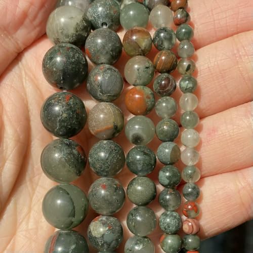 Natursteinperlen, Tigerauge, Achate, Jaspis, Turmalin, Glas, Kristallquarz, Perlen zur Schmuckherstellung, DIY-Armbandzubehör, afrikanischer Blutstein, 4,0 mm von VIEPGJ