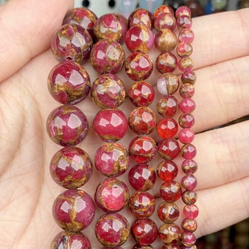 Natursteinperlen, Tigerauge, Achate, Jaspis, Turmalin, Glas, Kristallquarz, Perlen zur Schmuckherstellung, DIY-Armbandzubehör, roter Cloisonné-Stein, 10 mm Natursteinperlen, Tigerauge, Achate, Jaspis, Turmalin, Glas, Kristallquarz, Perlen zur Schmuckherstellung, DIY-Armbandzubehör, roter Cloisonné-Stein, 10 mm von VIEPGJ